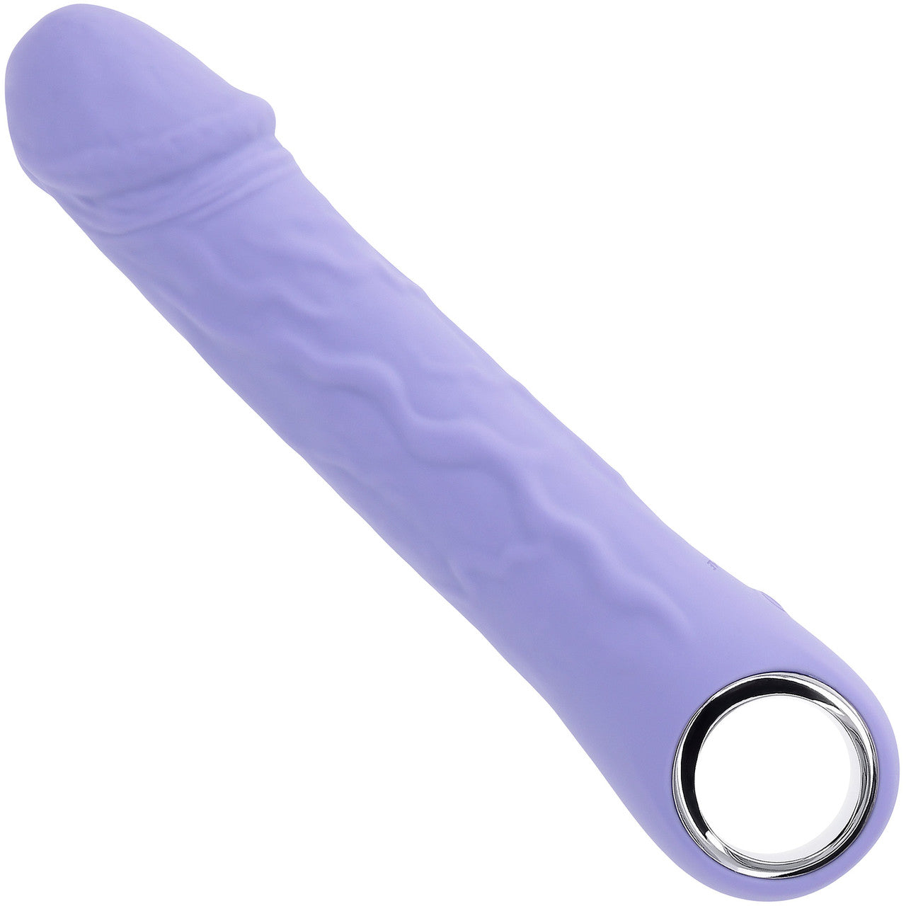 Purple Fantasy Rechargeable Waterproof Silicone Vibrating Dildo With Ring Handle By Evolved Novelties