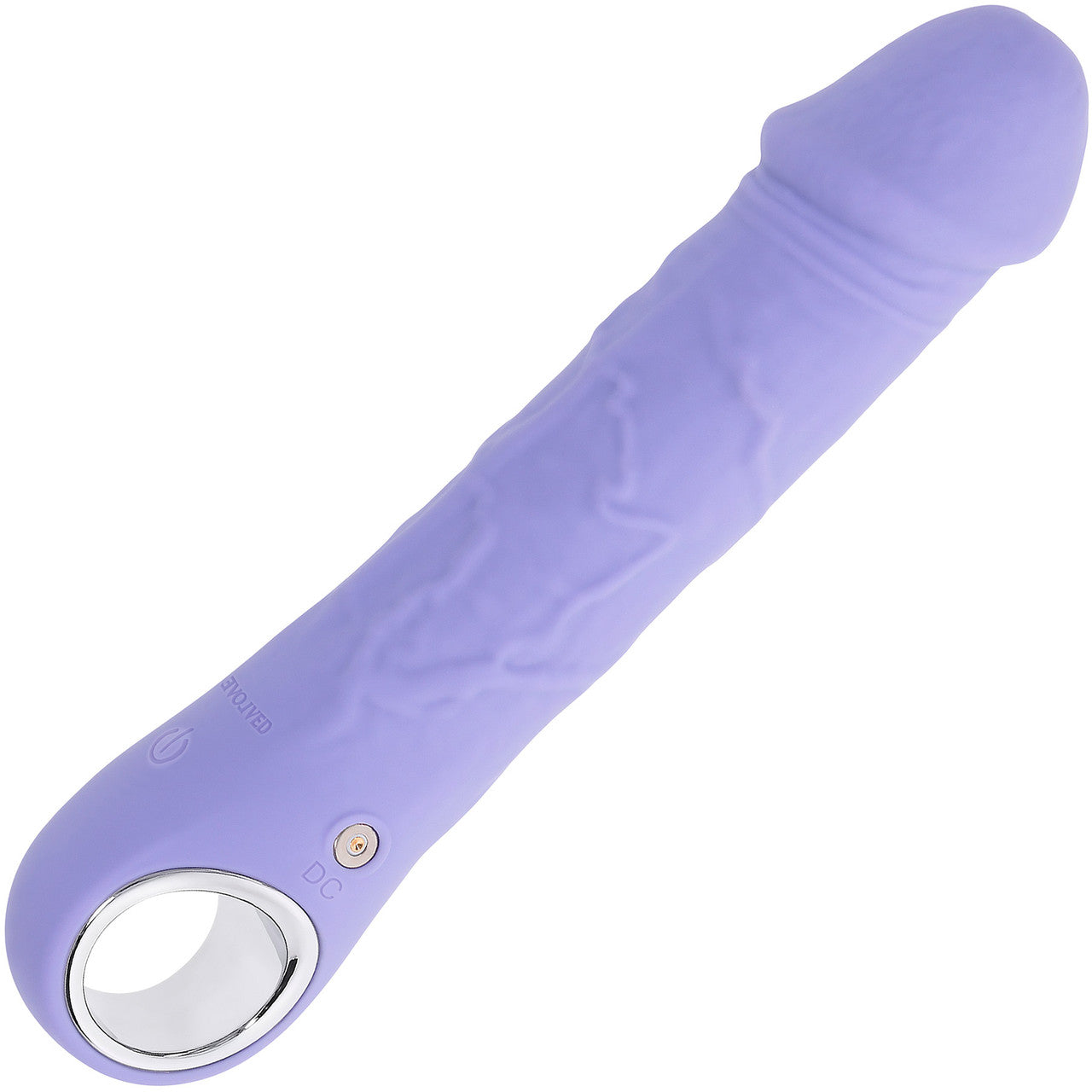 Purple Fantasy Rechargeable Waterproof Silicone Vibrating Dildo With Ring Handle By Evolved Novelties