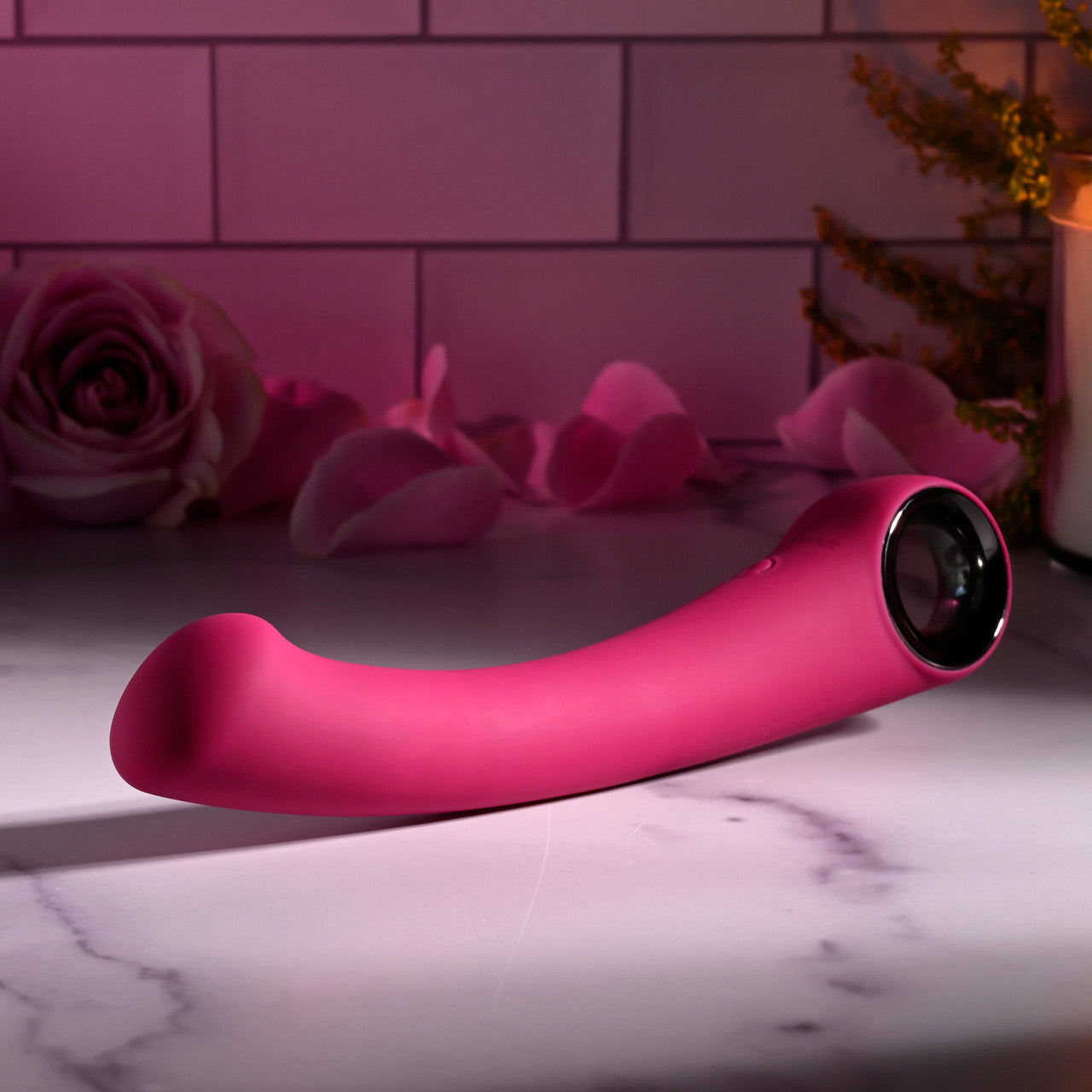 Pleasure Curve Rechargeable Waterproof Silicone G-Spot Vibrator With Ring Handle By Evolved Novelties