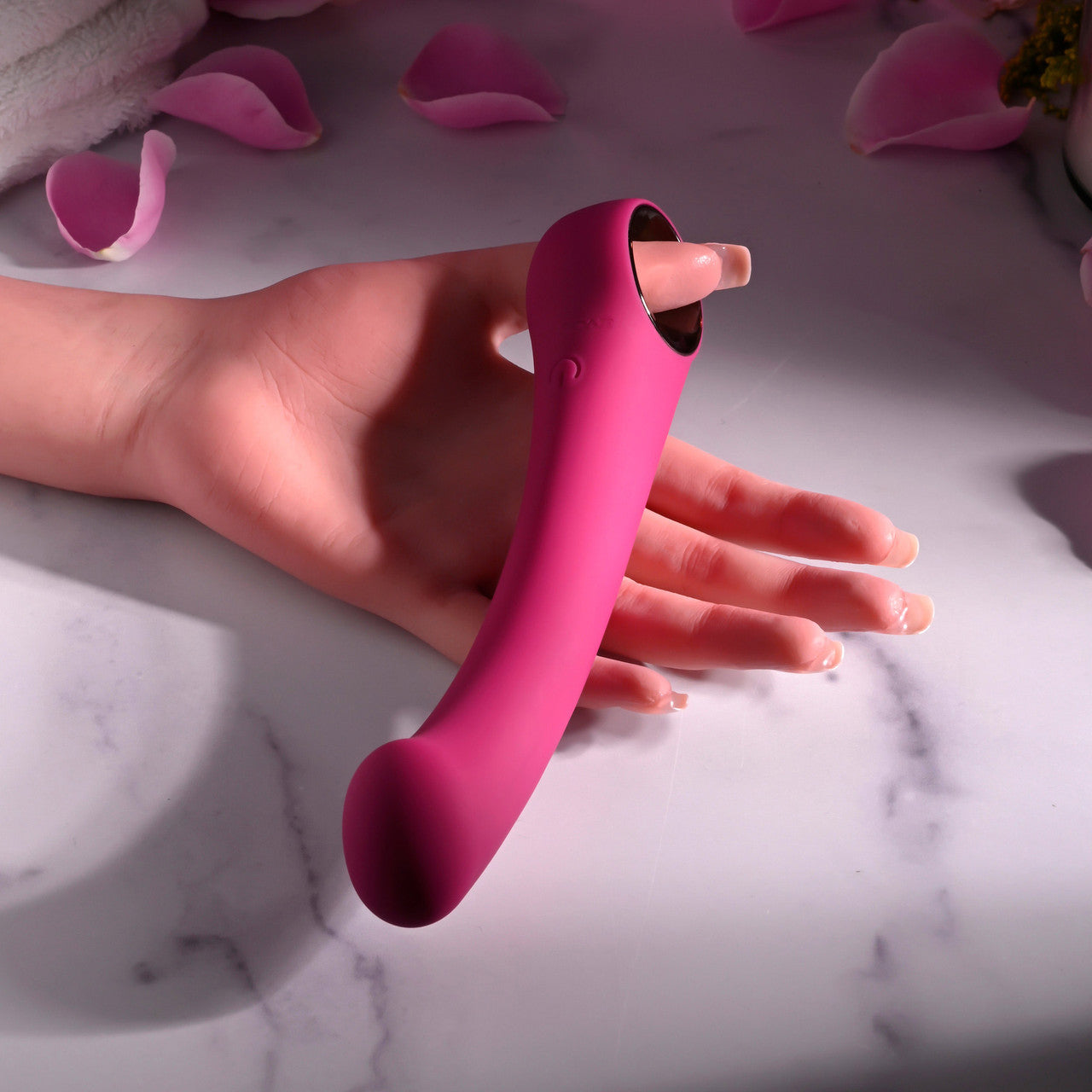 Pleasure Curve Rechargeable Waterproof Silicone G-Spot Vibrator With Ring Handle By Evolved Novelties