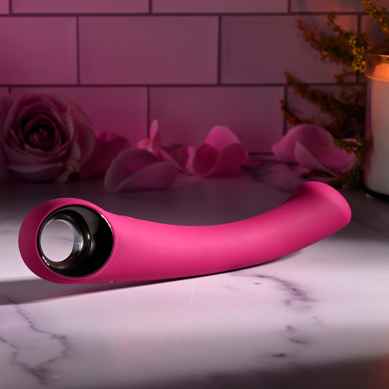 Pleasure Curve Rechargeable Waterproof Silicone G-Spot Vibrator With Ring Handle By Evolved Novelties