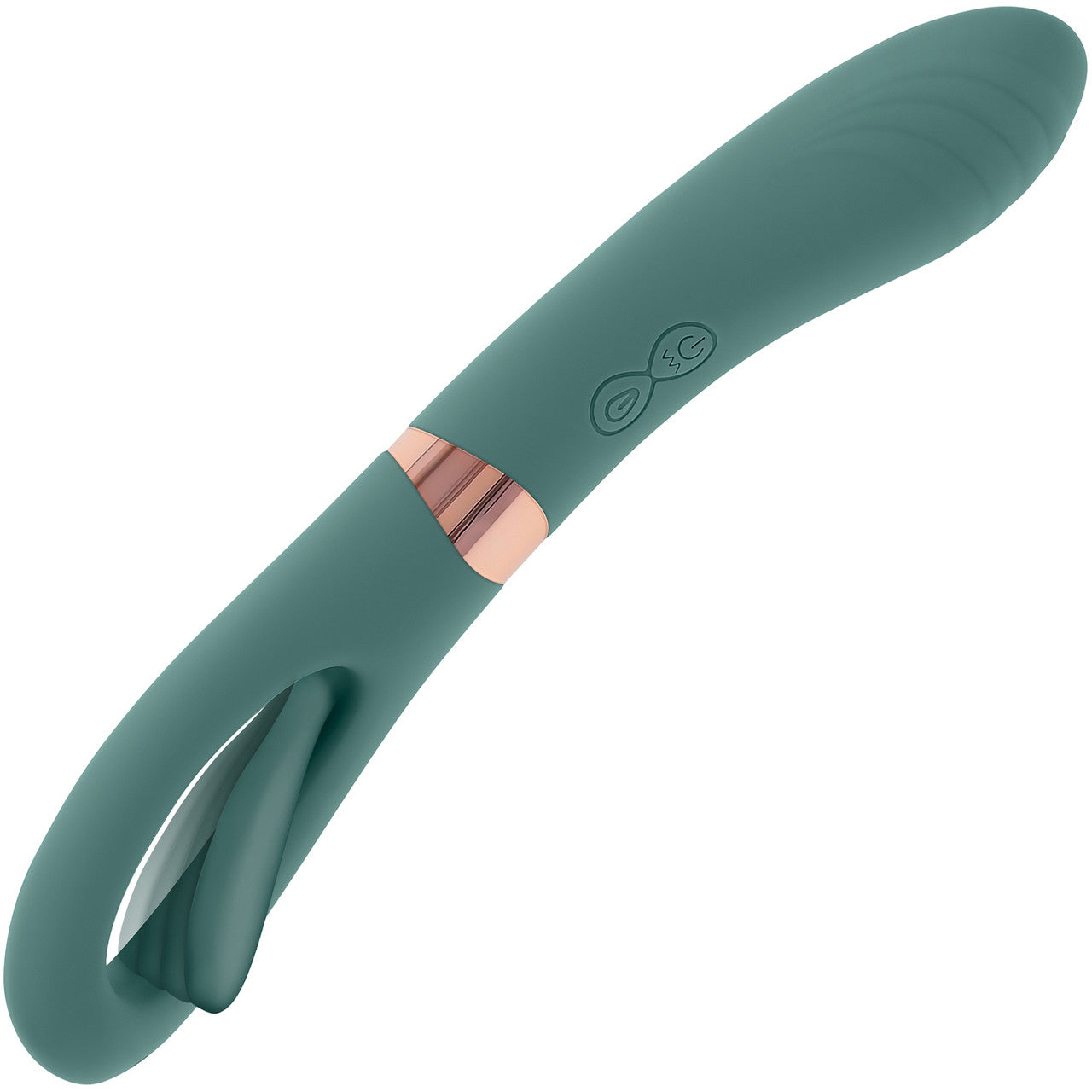 Chick Flick Waterproof Silicone Dual Ended Flickering Tongue G-Spot Vibrator By Evolved Novelties - Green