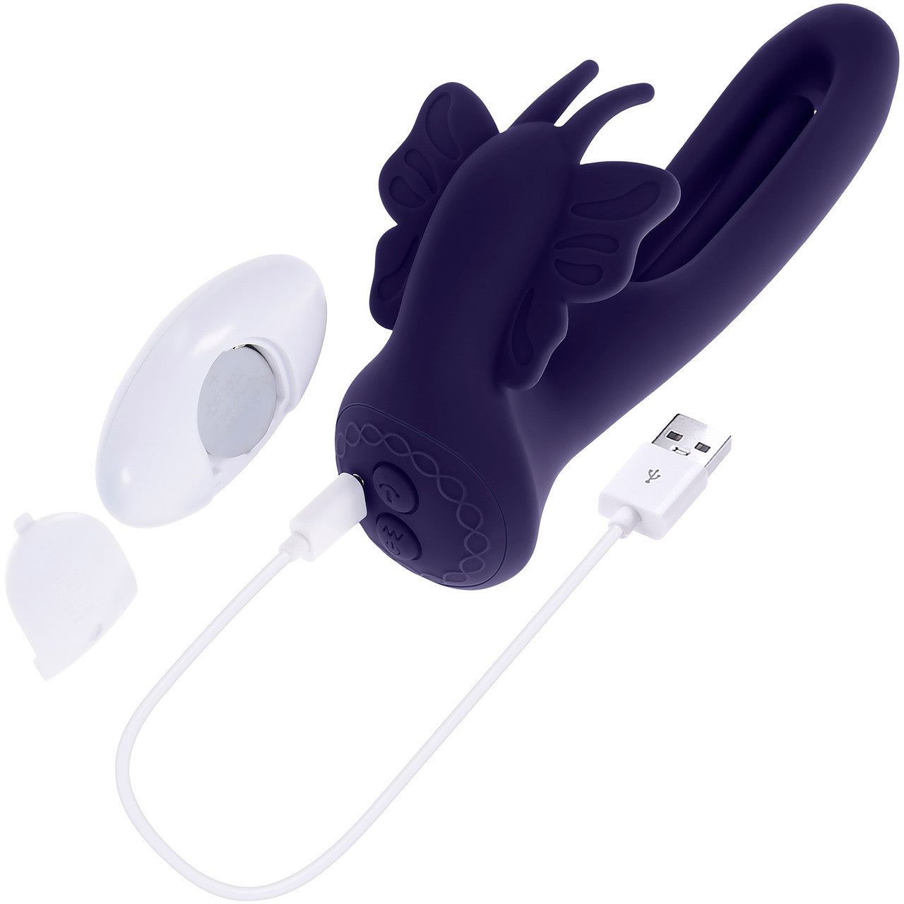 Lord Of The Wings Dual Stimulation Vibrator With Flapping Shaft & Remote By Evolved Novelties