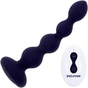 Pleasure Orbit Rechargeable Silicone Twirling, Vibrating Anal Beads With Remote By Evolved Novelties