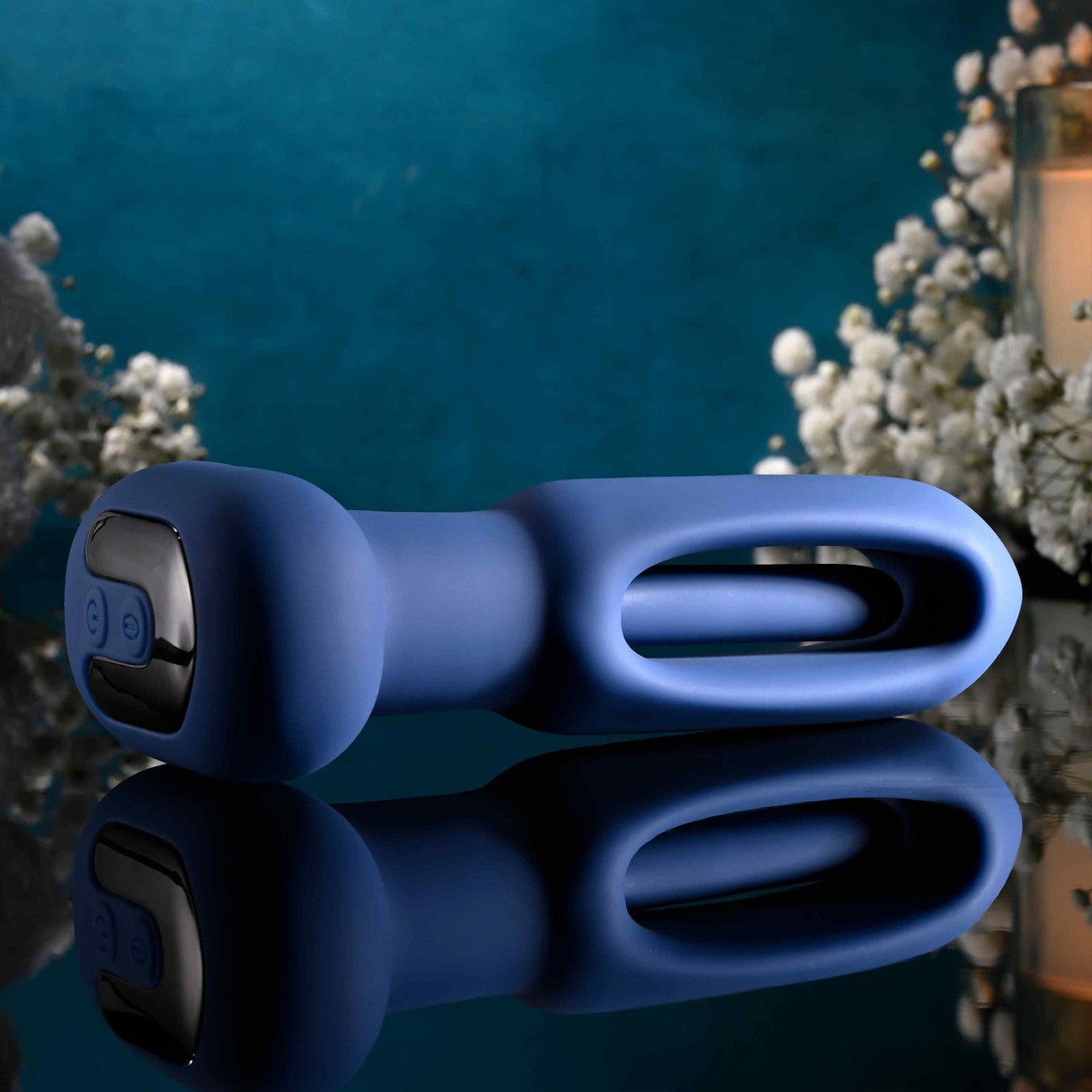 The Flapper Silicone Vibrating Anal Plug With Flapping Shaft & Remote By Evolved Novelties - Blue