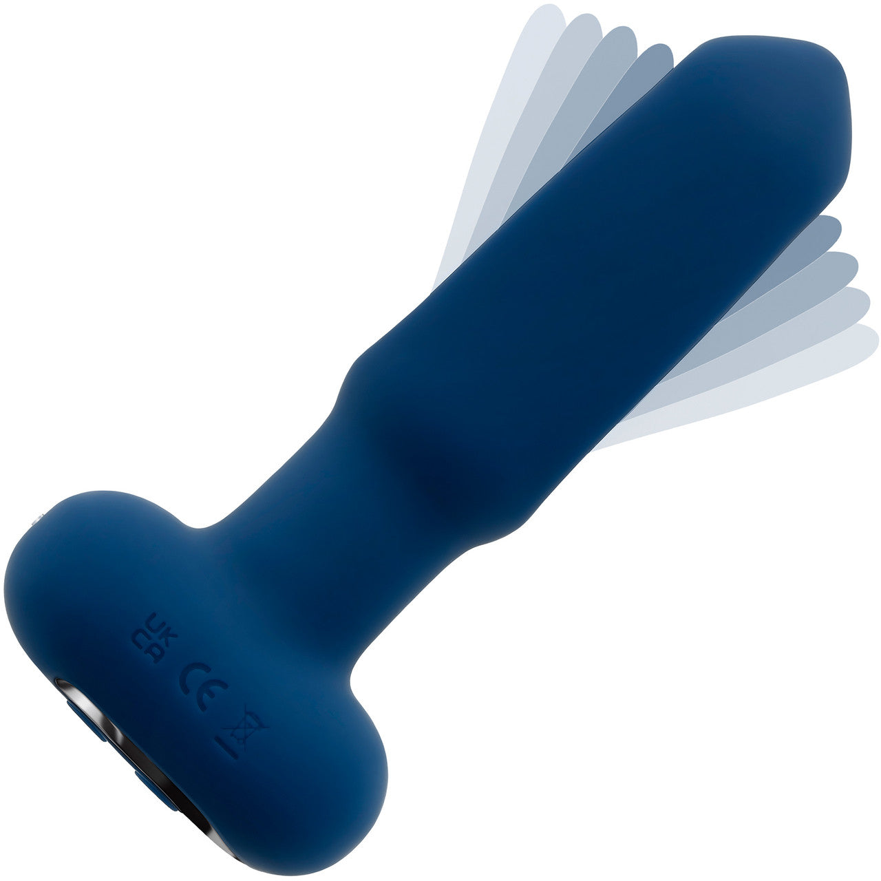 The Flapper Silicone Vibrating Anal Plug With Flapping Shaft & Remote By Evolved Novelties - Blue