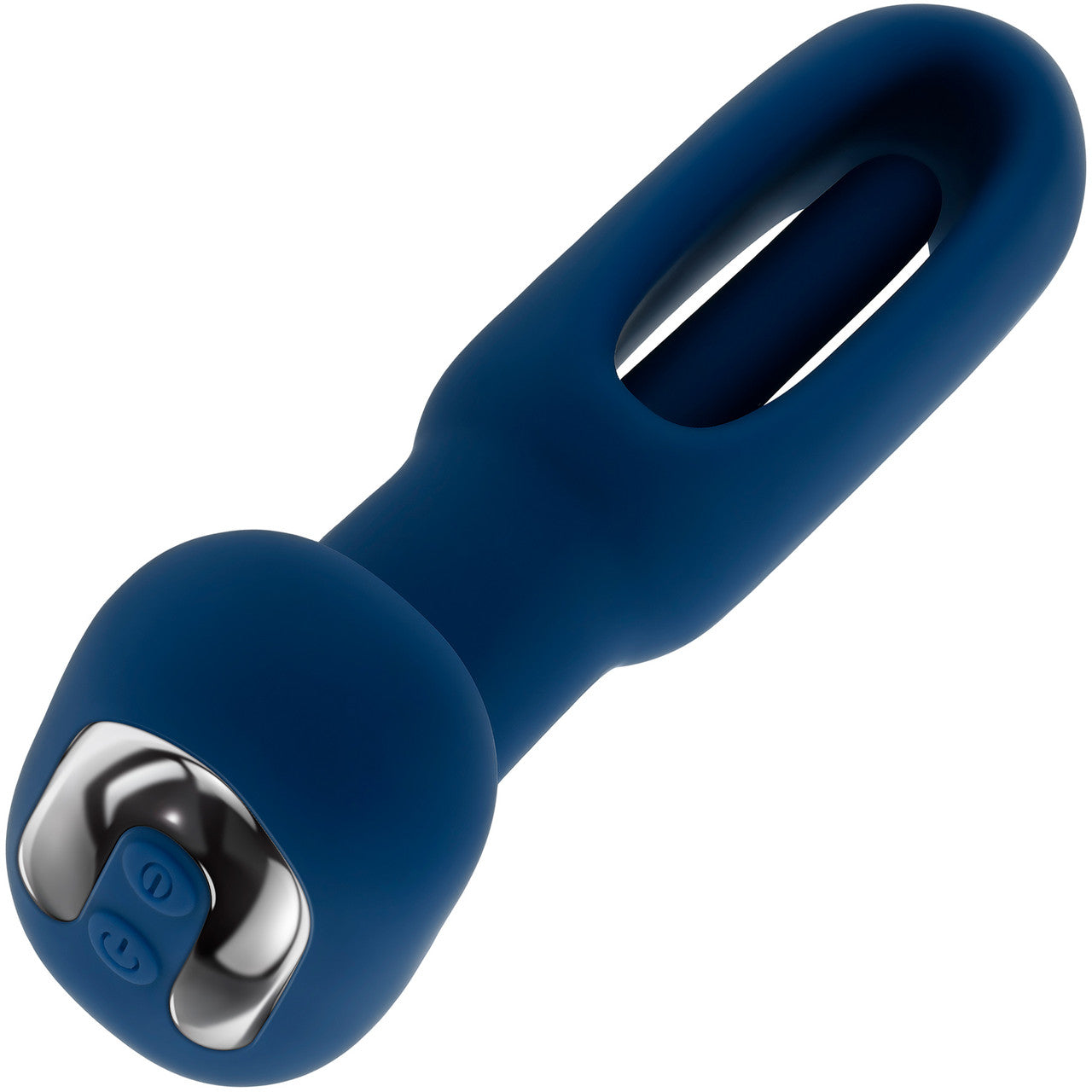 The Flapper Silicone Vibrating Anal Plug With Flapping Shaft & Remote By Evolved Novelties - Blue