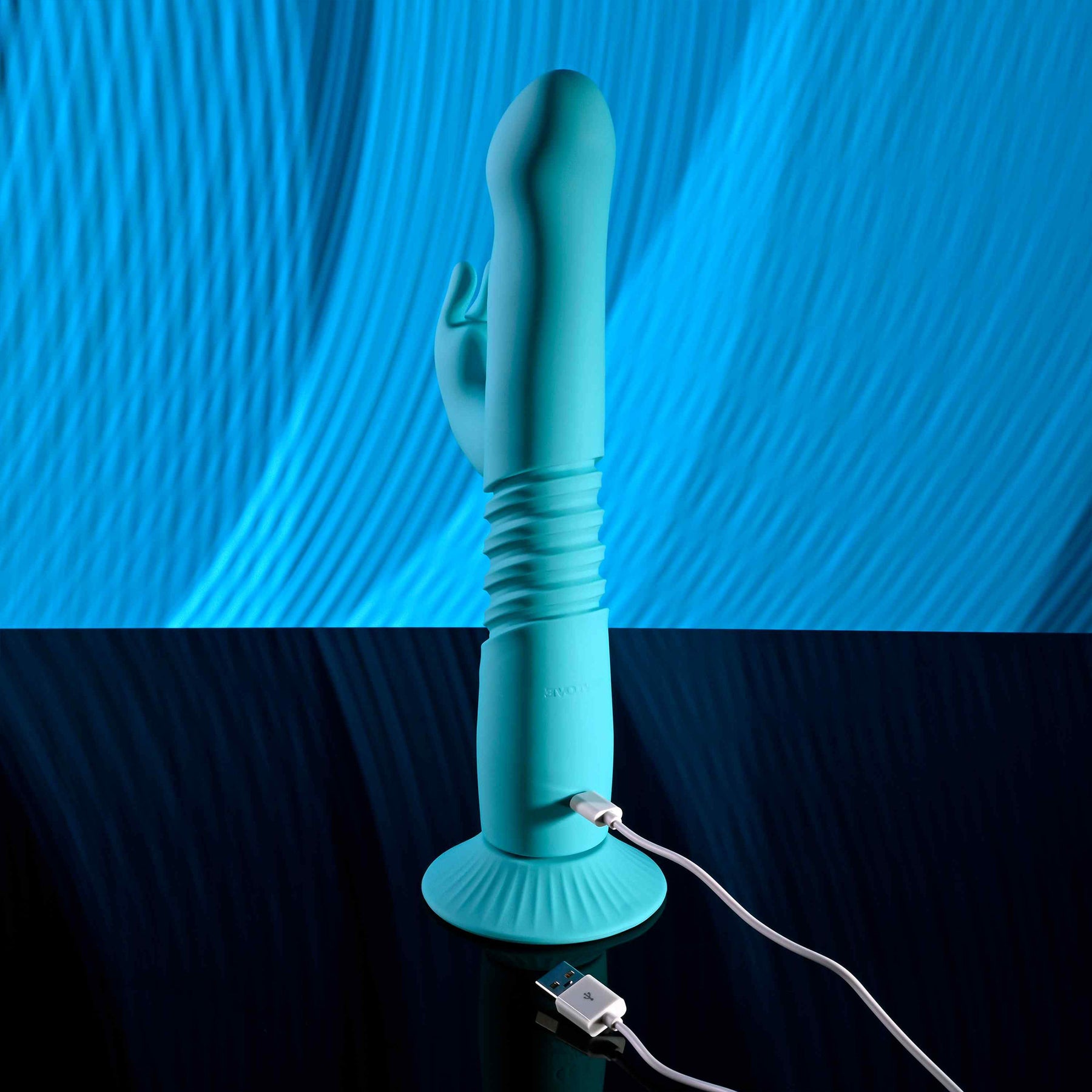 Bunny Hop Rechargeable Silicone Thrusting Rabbit Vibrator By Evolved Novelties