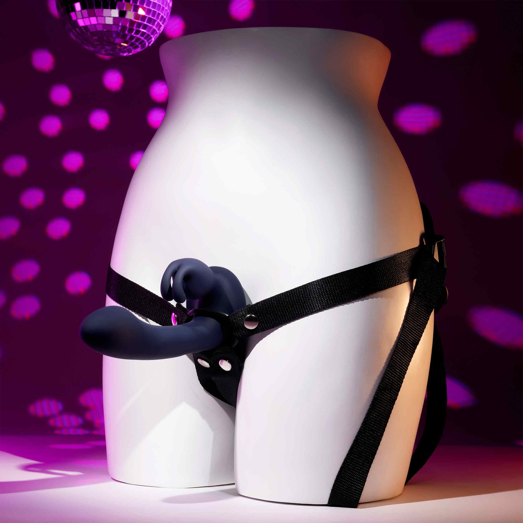 Giving Vibes Rechargeable Silicone Triple Stimulation Strap-On Vibrator By Evolved Novelties