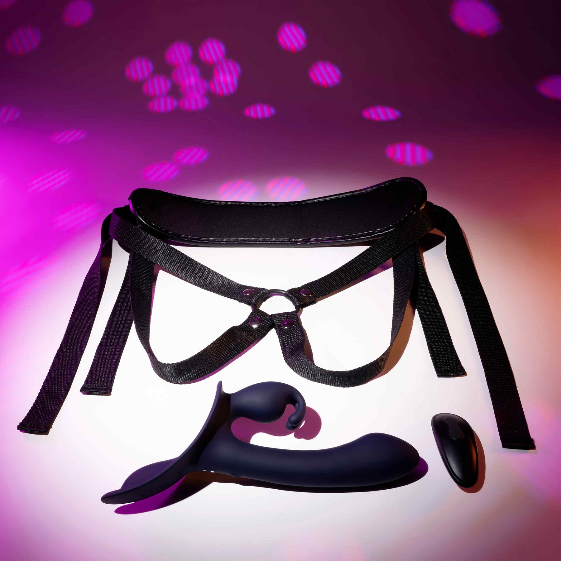 Giving Vibes Rechargeable Silicone Triple Stimulation Strap-On Vibrator By Evolved Novelties