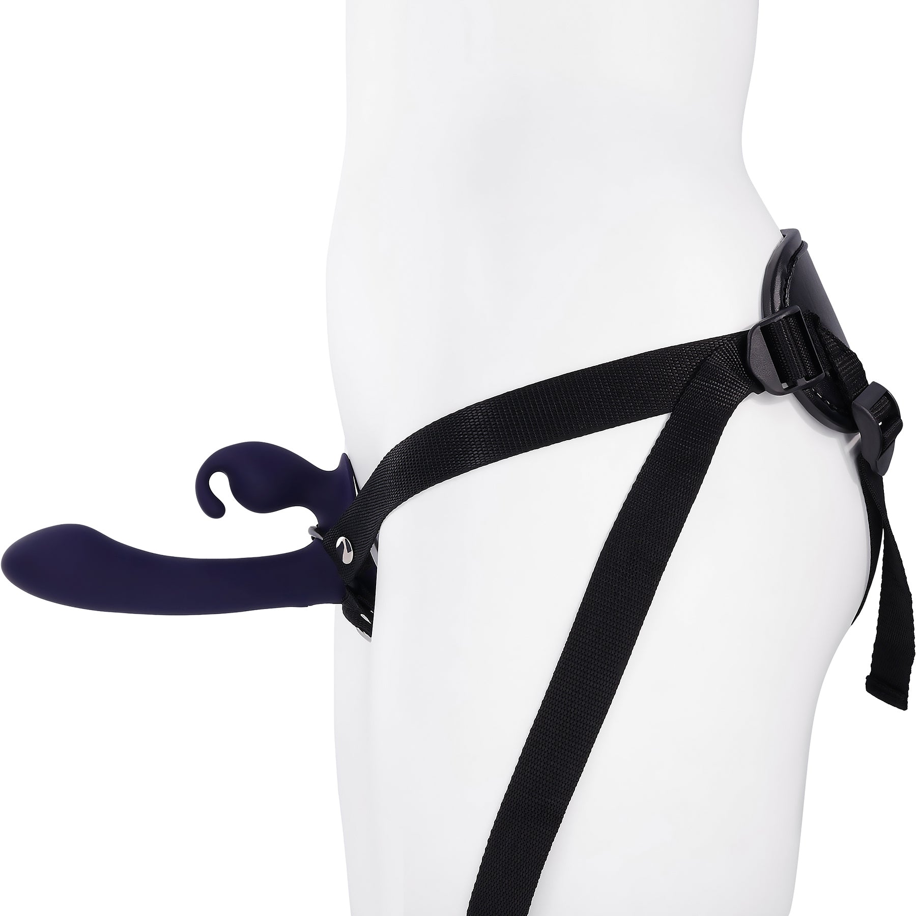 Giving Vibes Rechargeable Silicone Triple Stimulation Strap-On Vibrator By Evolved Novelties
