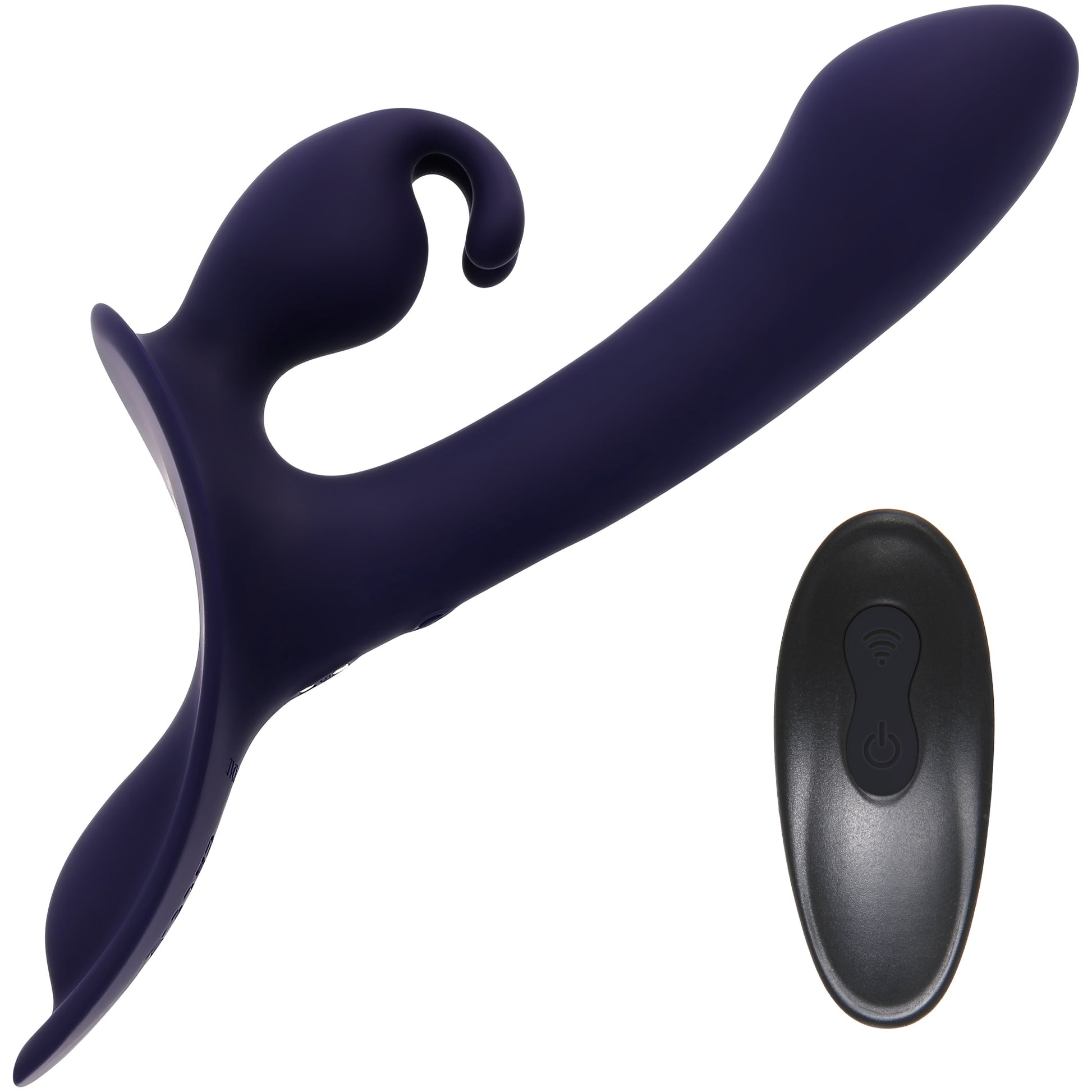 Giving Vibes Rechargeable Silicone Triple Stimulation Strap-On Vibrator By Evolved Novelties