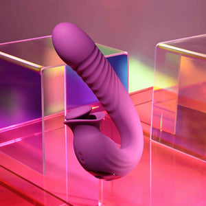 Deep Ecstasy Thrusting Vibrator With Rotating Clitorla Stimulator By Evolved Novelties