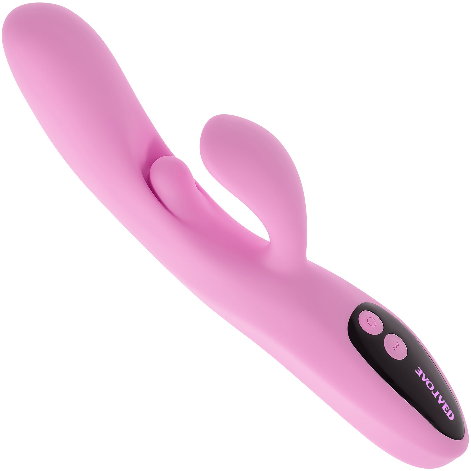 Push The Button Rechargeable Silicone Rabbit Vibrator With G-Spot Bud By Evolved Novelties