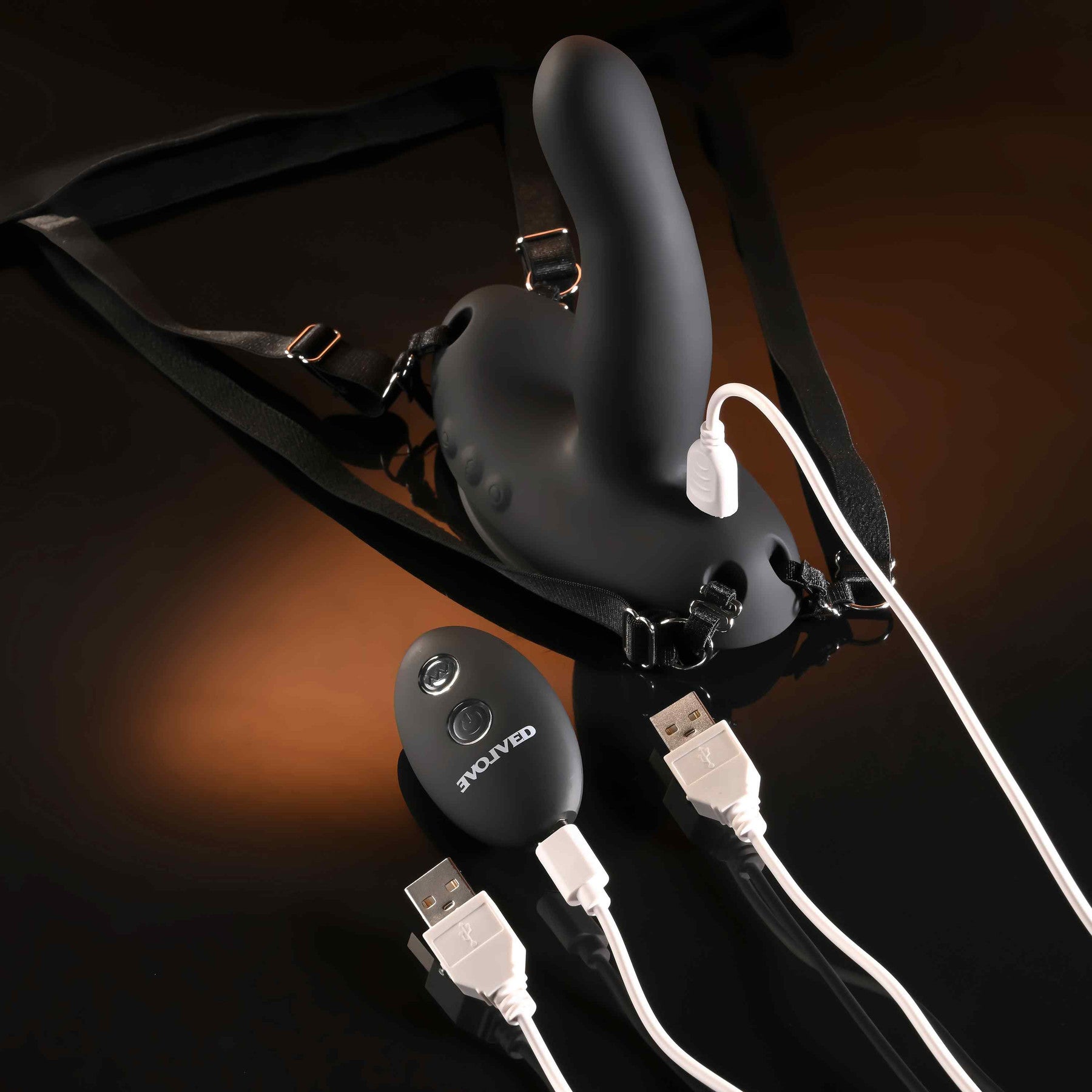 Come Closer Rechargeable Silicone Strap-On Vibrator With Remote By Evolved Novelties