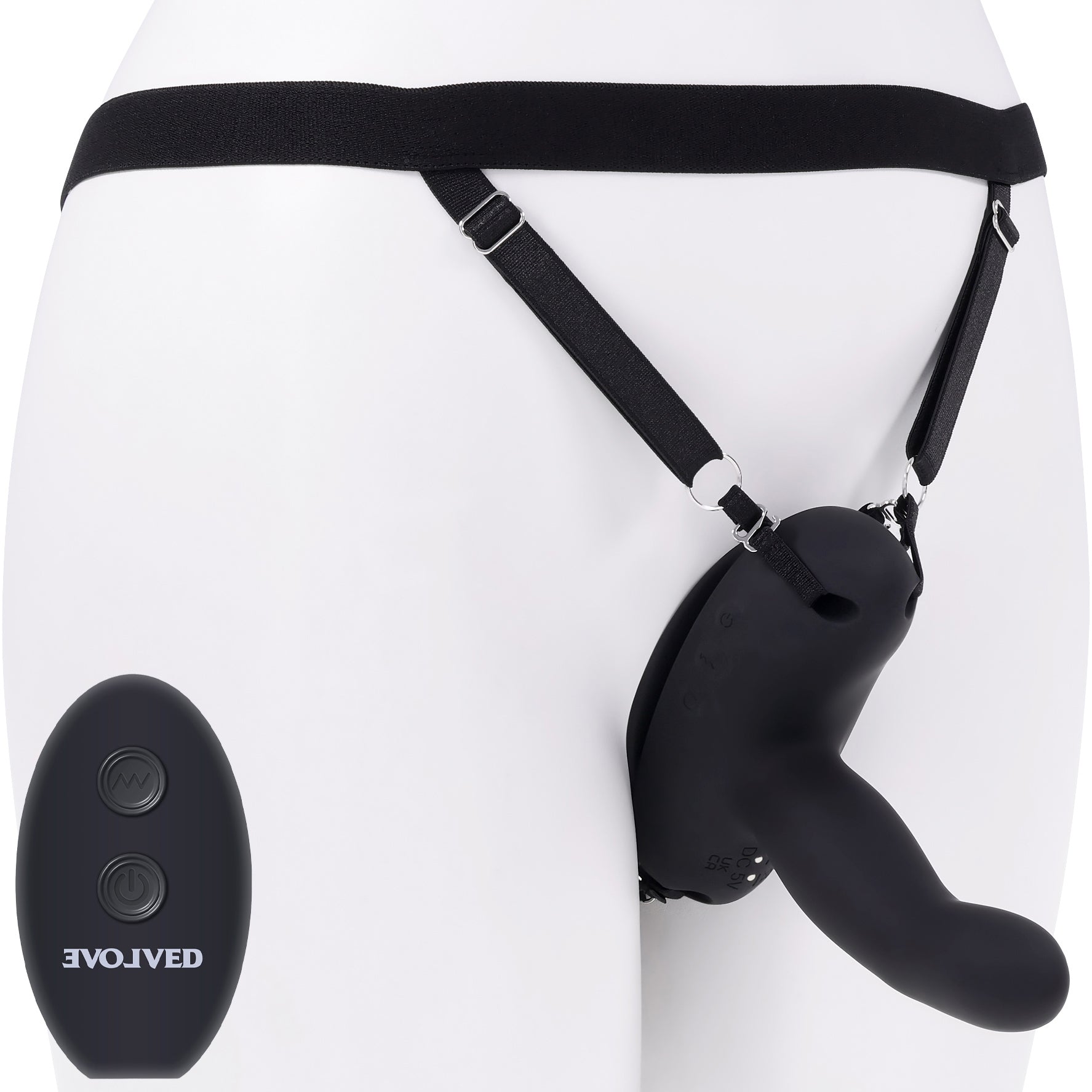 Come Closer Rechargeable Silicone Strap-On Vibrator With Remote By Evolved Novelties
