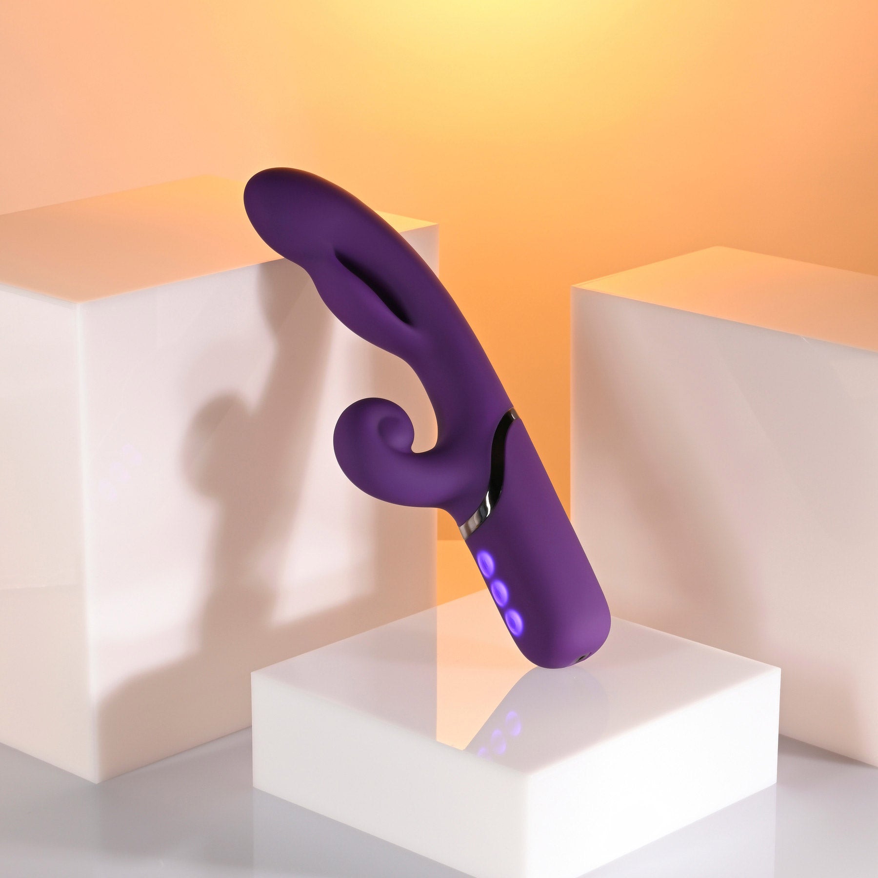 Pleasure Puff Inflating Rechargeable Silicone Rabbit Vibrator By Evolved Novelties