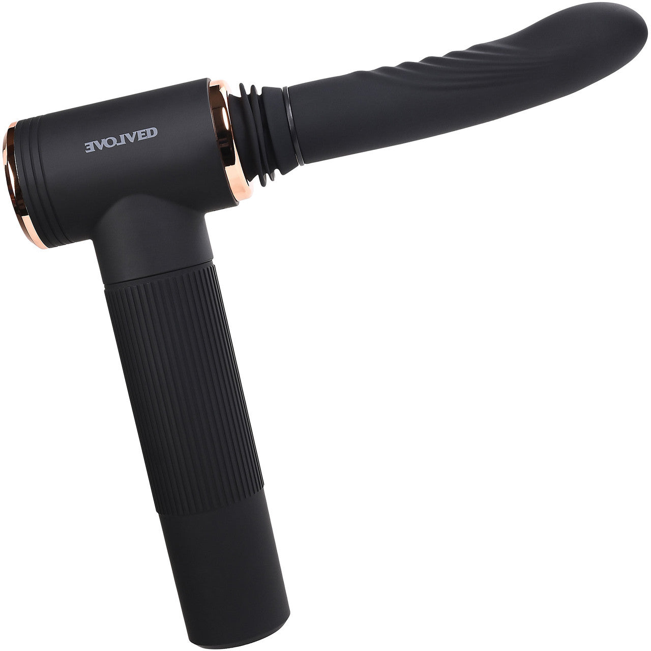 Too Hot To Handle Rechargeable Silicone Thrusting Vibrating Dildo With Suction Cup Stand By Evolved Novelties