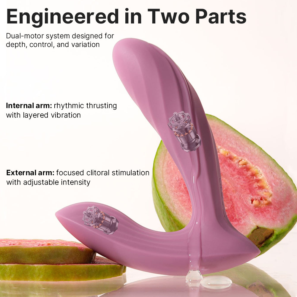 SVAKOM ERICA PLUS Wearable Silicone Thrusting Dual Stimulation Vibrator - Engineered in Two Parts