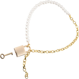 Sex & Mischief Pearl Day Collar By Sportsheets - White & Gold