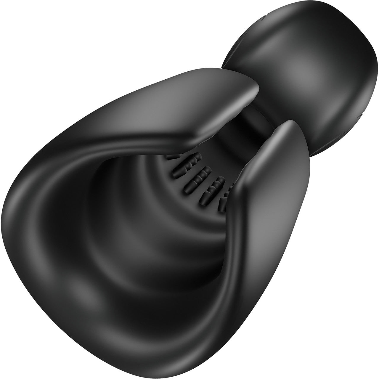 SVibe Snail EVO Silicone Penis Masturbator With Synchronized Head & Shaft Vibrations - Black