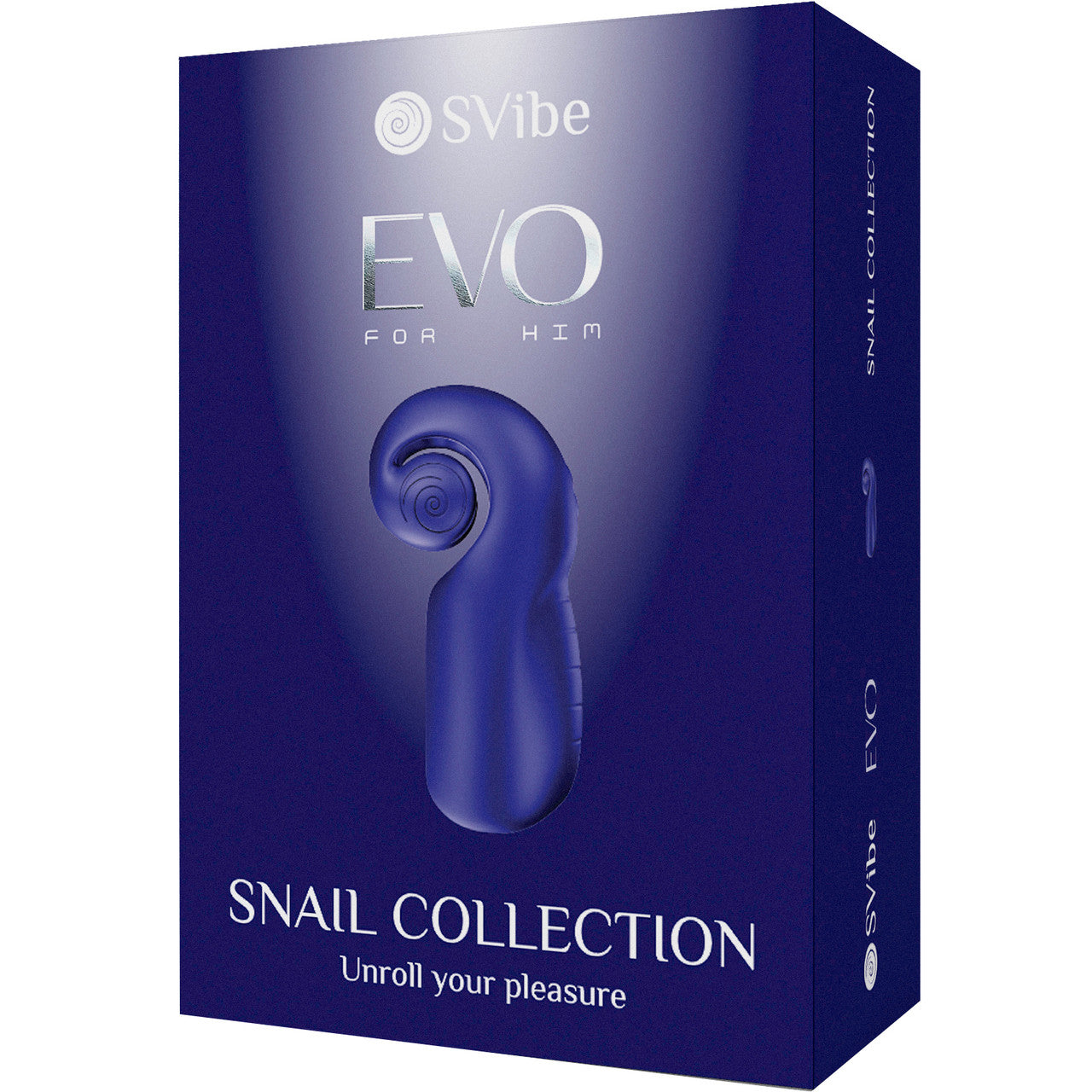 SVibe Snail EVO Silicone Penis Masturbator With Synchronized Head & Shaft Vibrations - Navy