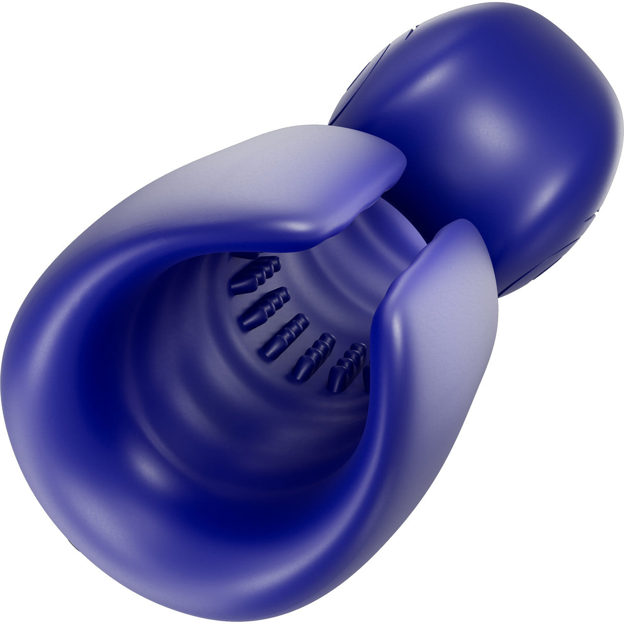 SVibe Snail EVO Silicone Penis Masturbator With Synchronized Head & Shaft Vibrations - Navy