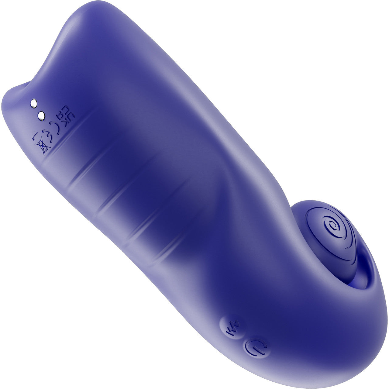 SVibe Snail EVO Silicone Penis Masturbator With Synchronized Head & Shaft Vibrations - Navy