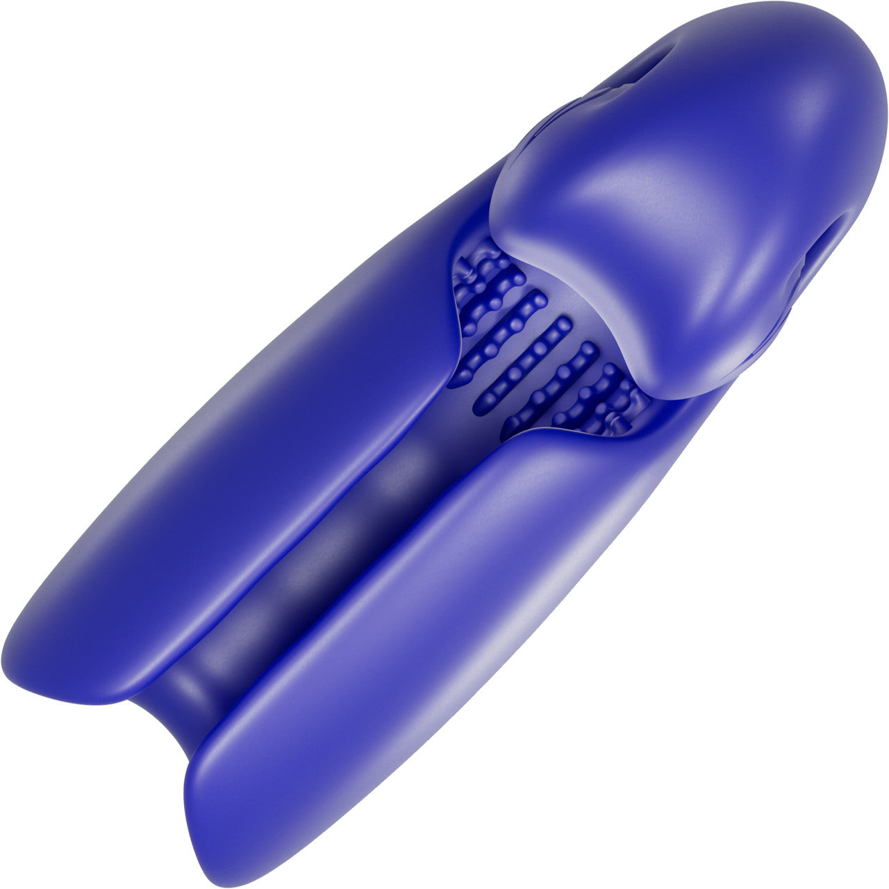 SVibe Snail EVO Silicone Penis Masturbator With Synchronized Head & Shaft Vibrations - Navy