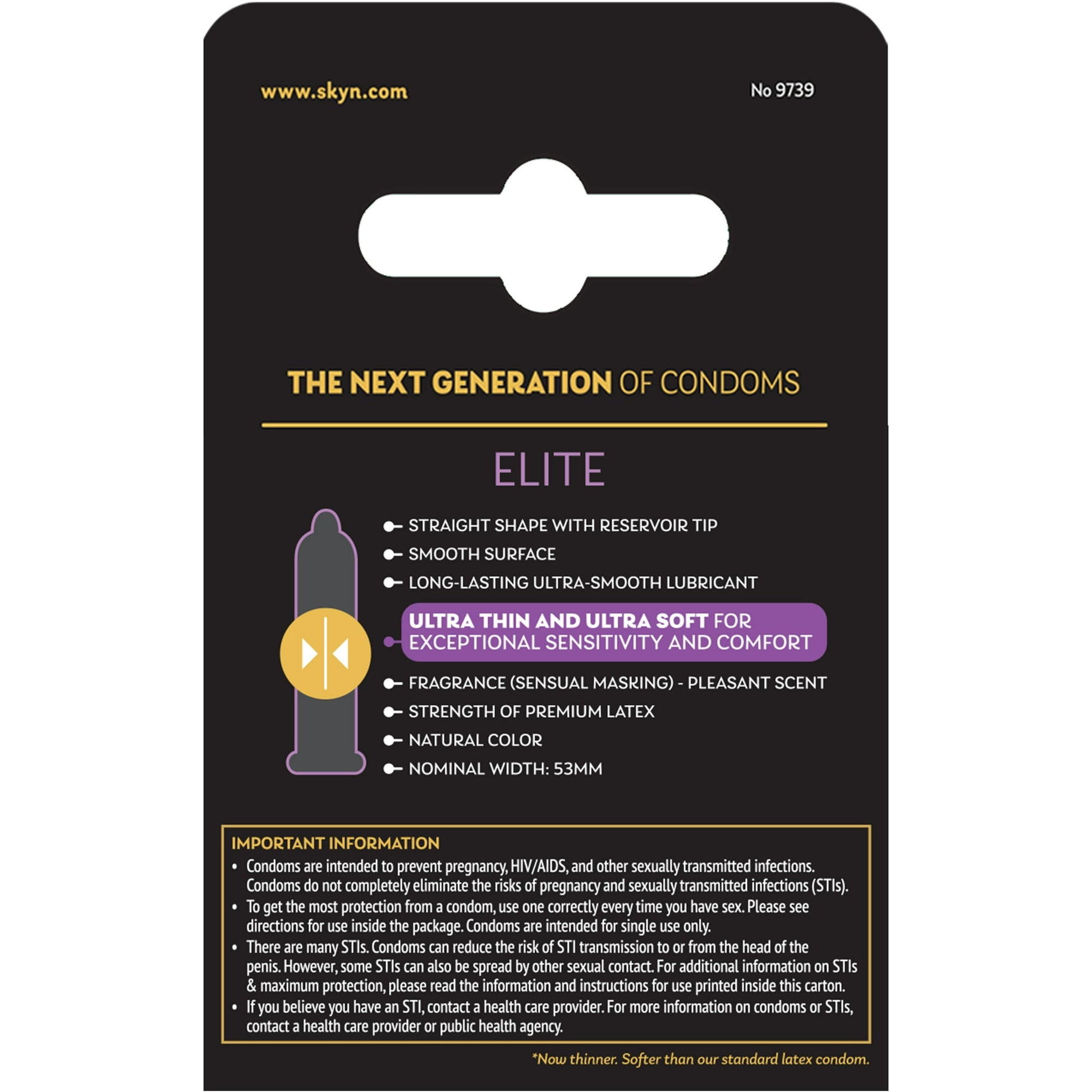 SKYN® Elite Non-Latex Lubricated Condoms - 3 Pack
