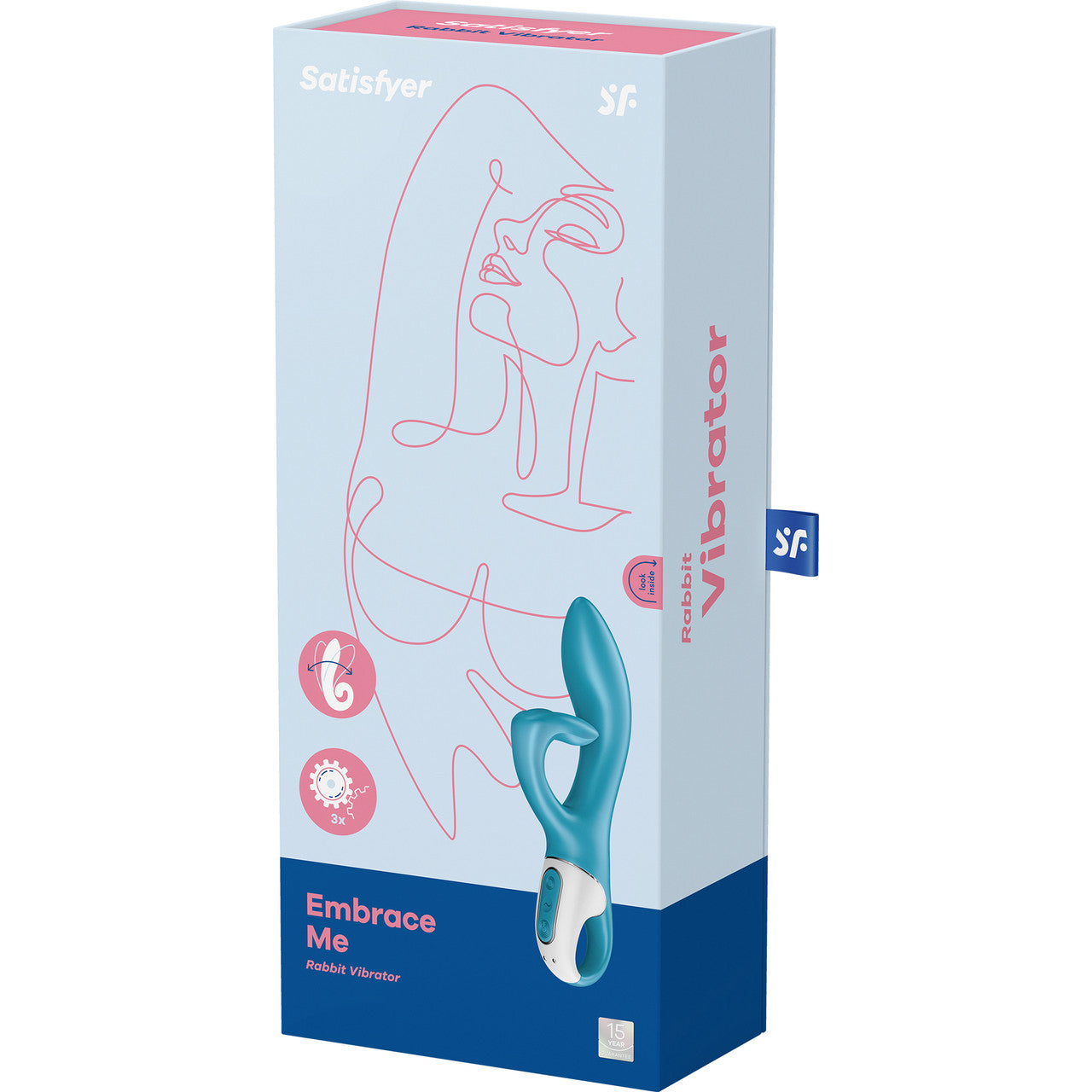 Satisfyer Embrace Me Silicone Rechargeable Waterproof Dual Stimulation Vibrator - Turquoise
