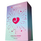 A 24 Day Enjoy Calendar box by Lovehoney, featuring a pastel pink and blue gradient cover with a large pink heart and radiating lines, shown on a white background.