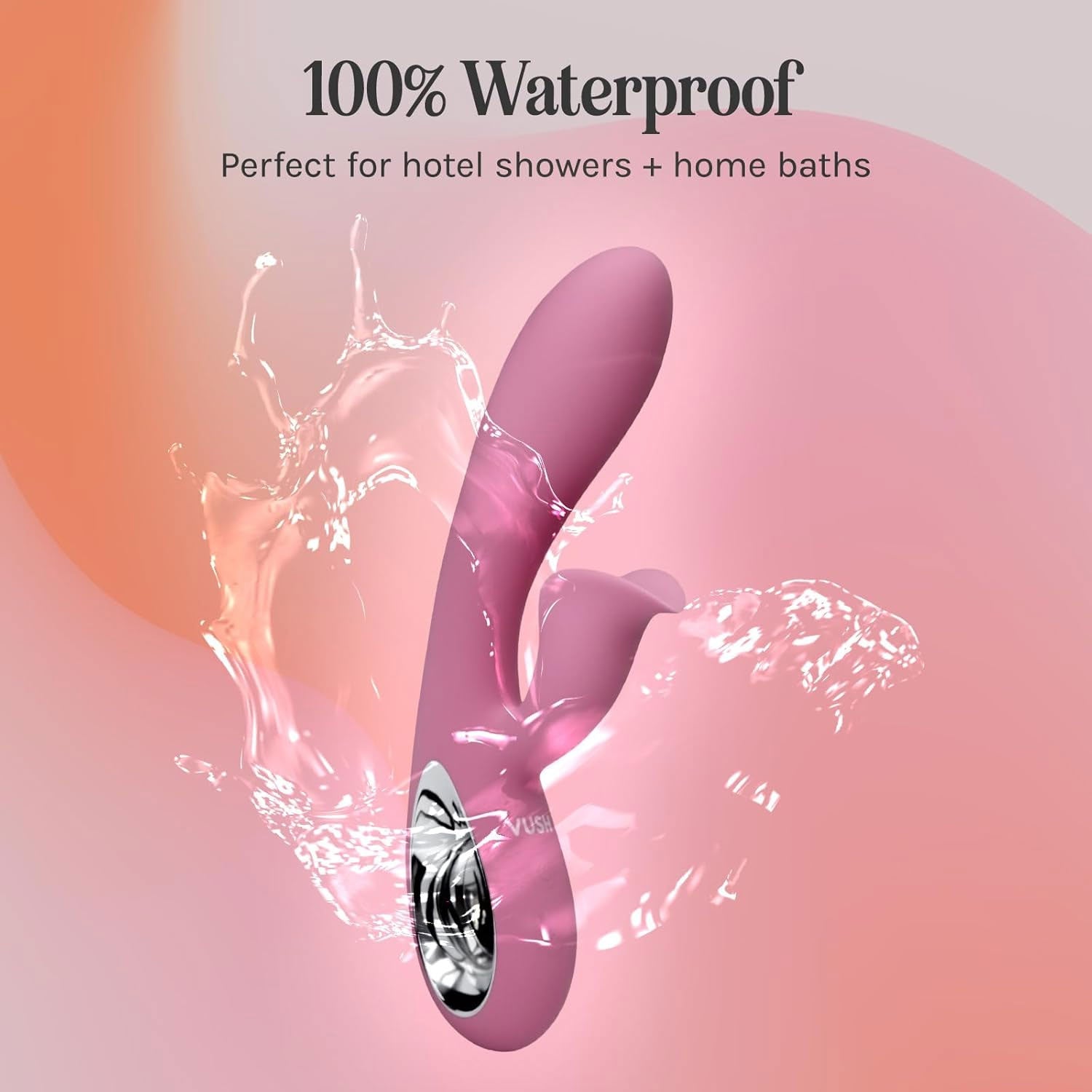 VUSH Essentials Dual Rabbit Silicone Waterproof Vibrator - Waterproof
