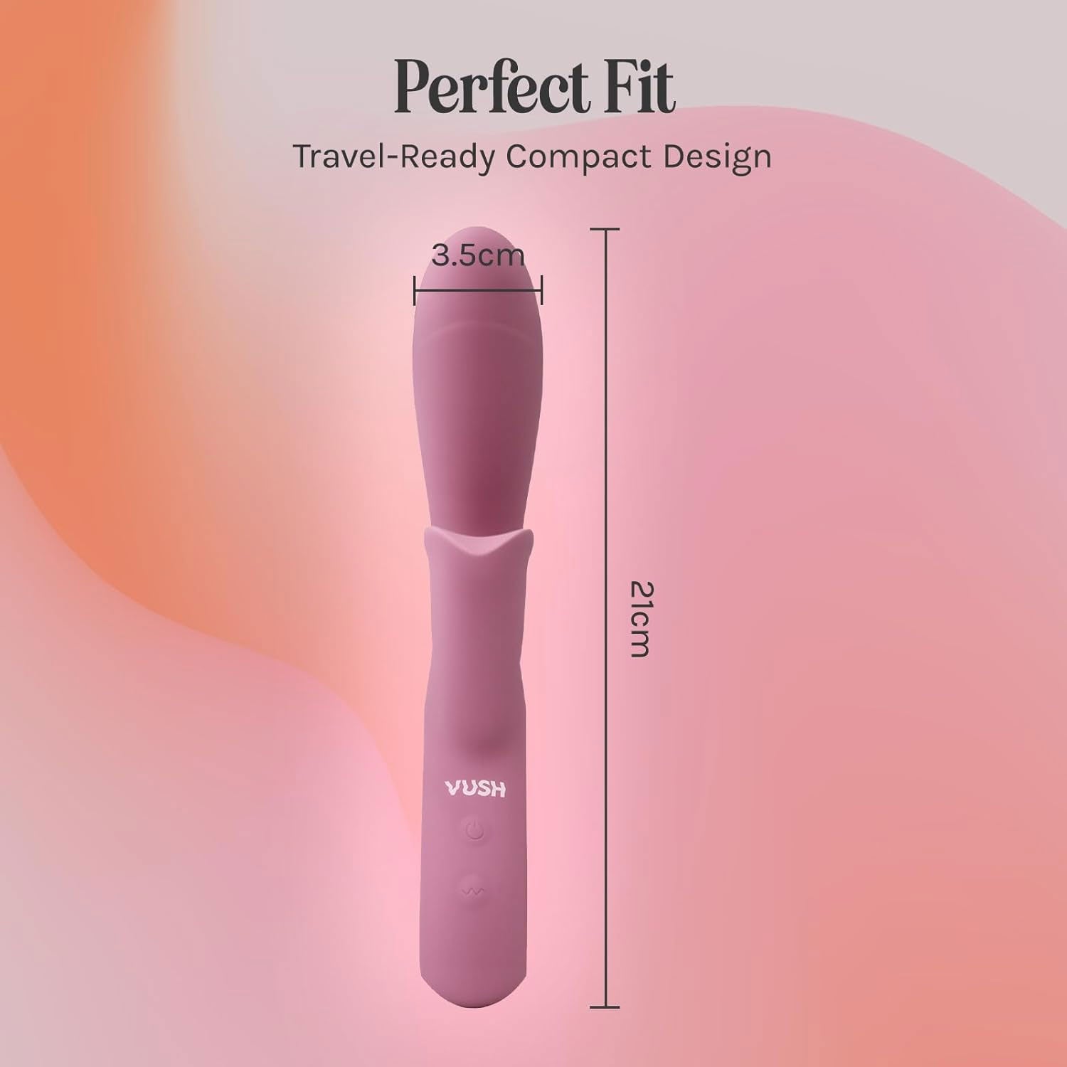 VUSH Essentials Dual Rabbit Silicone Waterproof Vibrator - Perfect Fit