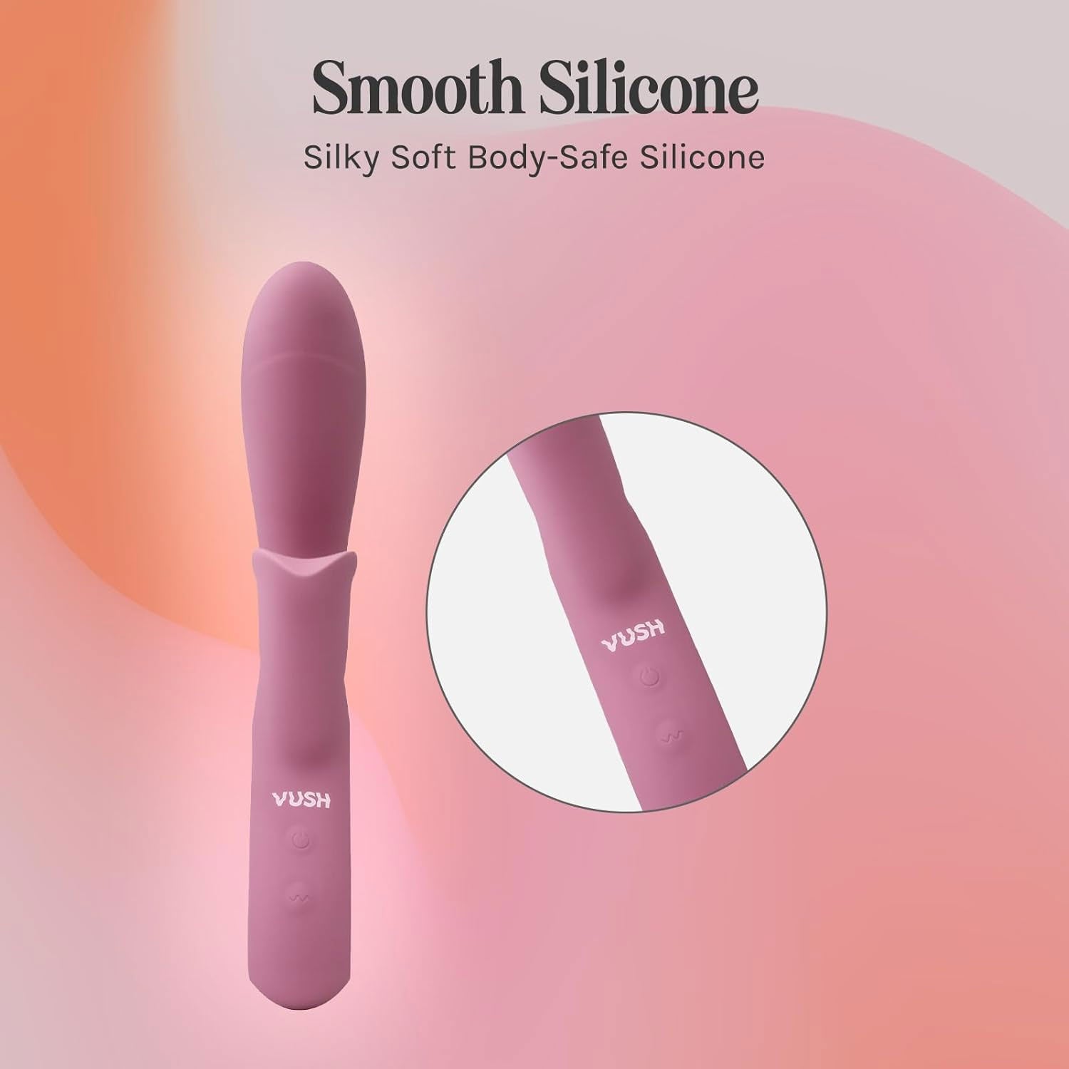 VUSH Essentials Dual Rabbit Silicone Waterproof Vibrator - Smooth Silicone