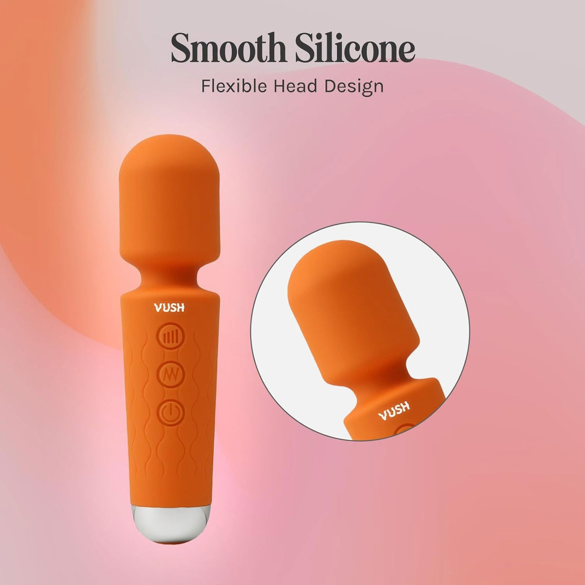 VUSH Essentials Mini Wand Rechargeable Silicone Vibrator