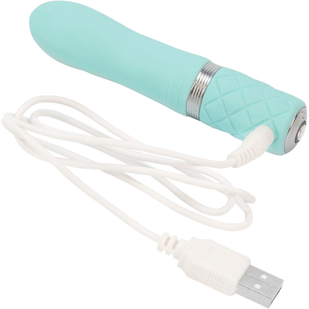 Pillow Talk Flirty Silicone Waterproof Rechargeable Mini Vibrator - Teal