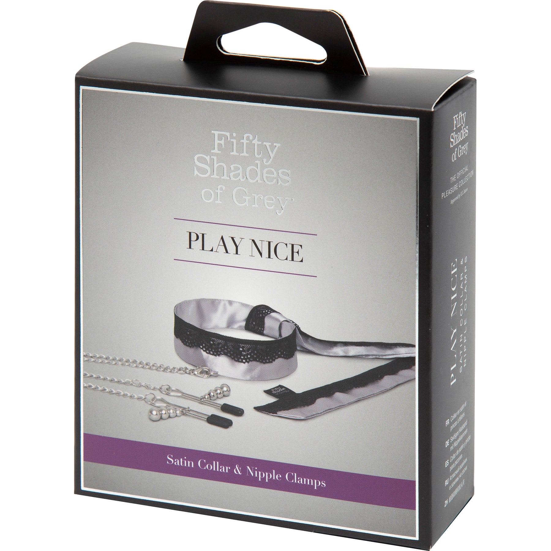 Fifty Shades of Grey Play Nice Satin & Lace Collar and Nipple Clamps