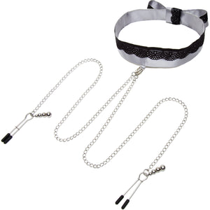 Fifty Shades of Grey Play Nice Satin & Lace Collar and Nipple Clamps