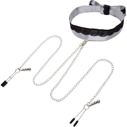 Fifty Shades of Grey Play Nice Satin & Lace Collar and Nipple Clamps