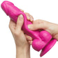 Strap-on-Me Sliding Skin Dual Density Silicone Suction Cup Realistic Dildo - Small Fuchsia