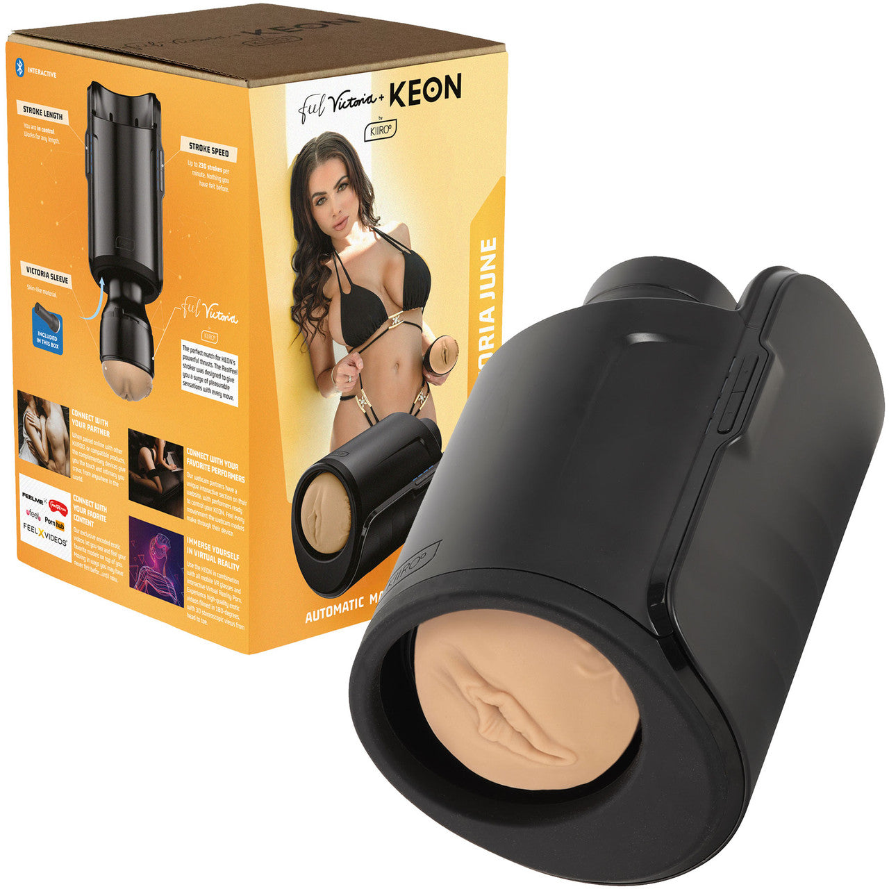 KIIROO KEON Interactive Stroking Device With Feel Victoria Stroker Penis Masturbator