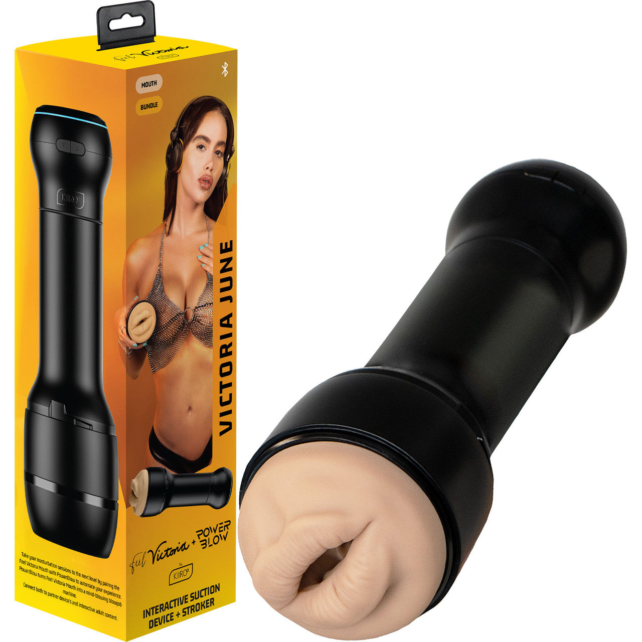 KIIROO PowerBlow With Feel Victoria Mouth Stroker - Victoria June Penis Masturbator