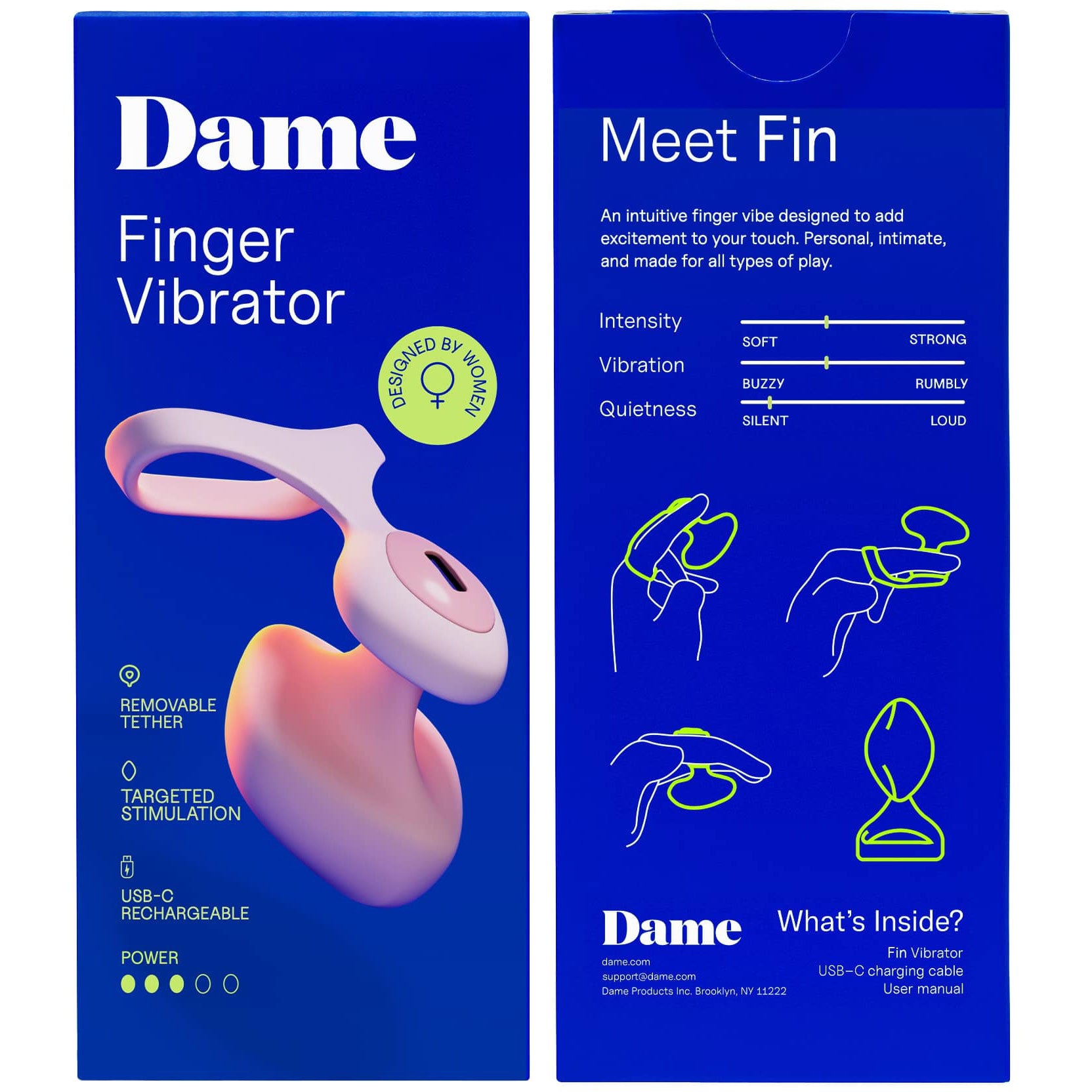 Dame Fin Finger Vibrator - Quartz
