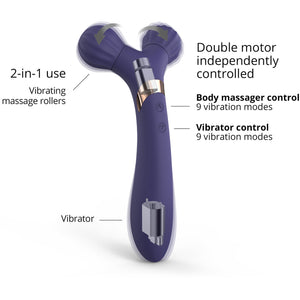 Fireball Rechargeable Silicone Vibrating Rolling Massager By Love To Love - Midnight Indigo