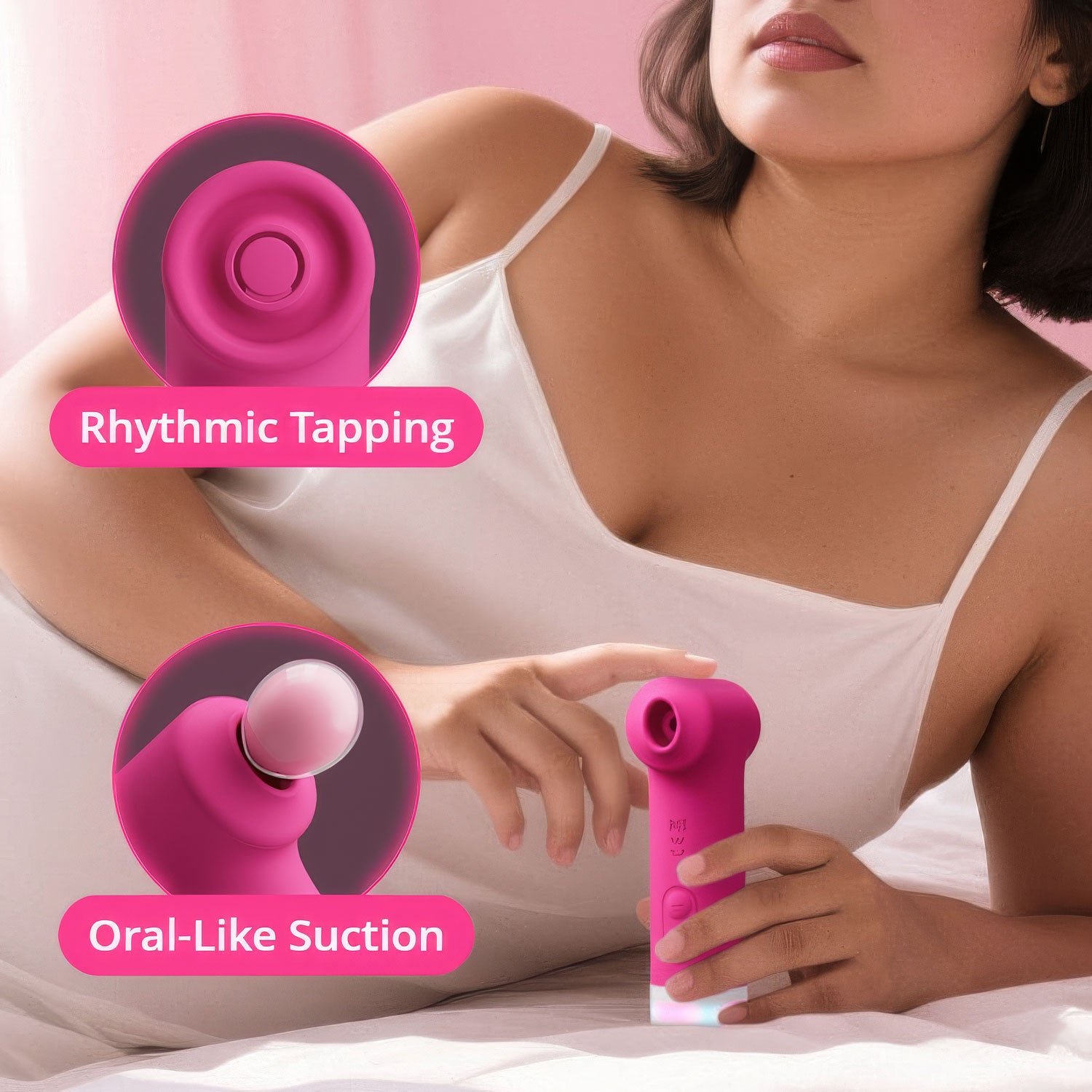 Lovense Fizz Dual-Head Customizable Clitoral Vibrator With Oral-Like Suction & Tapping - Infographic 2