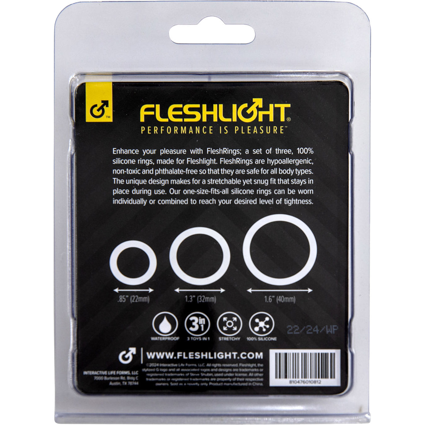 Fleshlight FleshRings 3 Size Silicone Cock Ring Set
