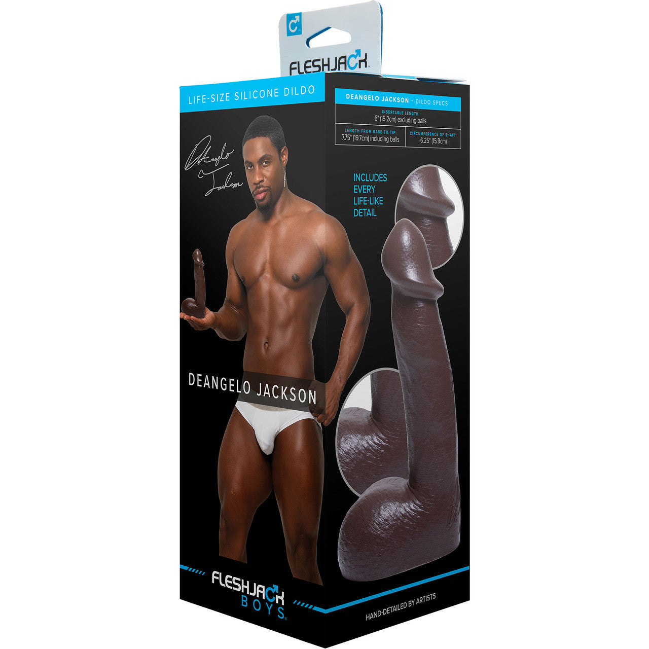 DeAngelo Jackson 7.75 Inch Silicone Dildo With Balls By Fleshlight