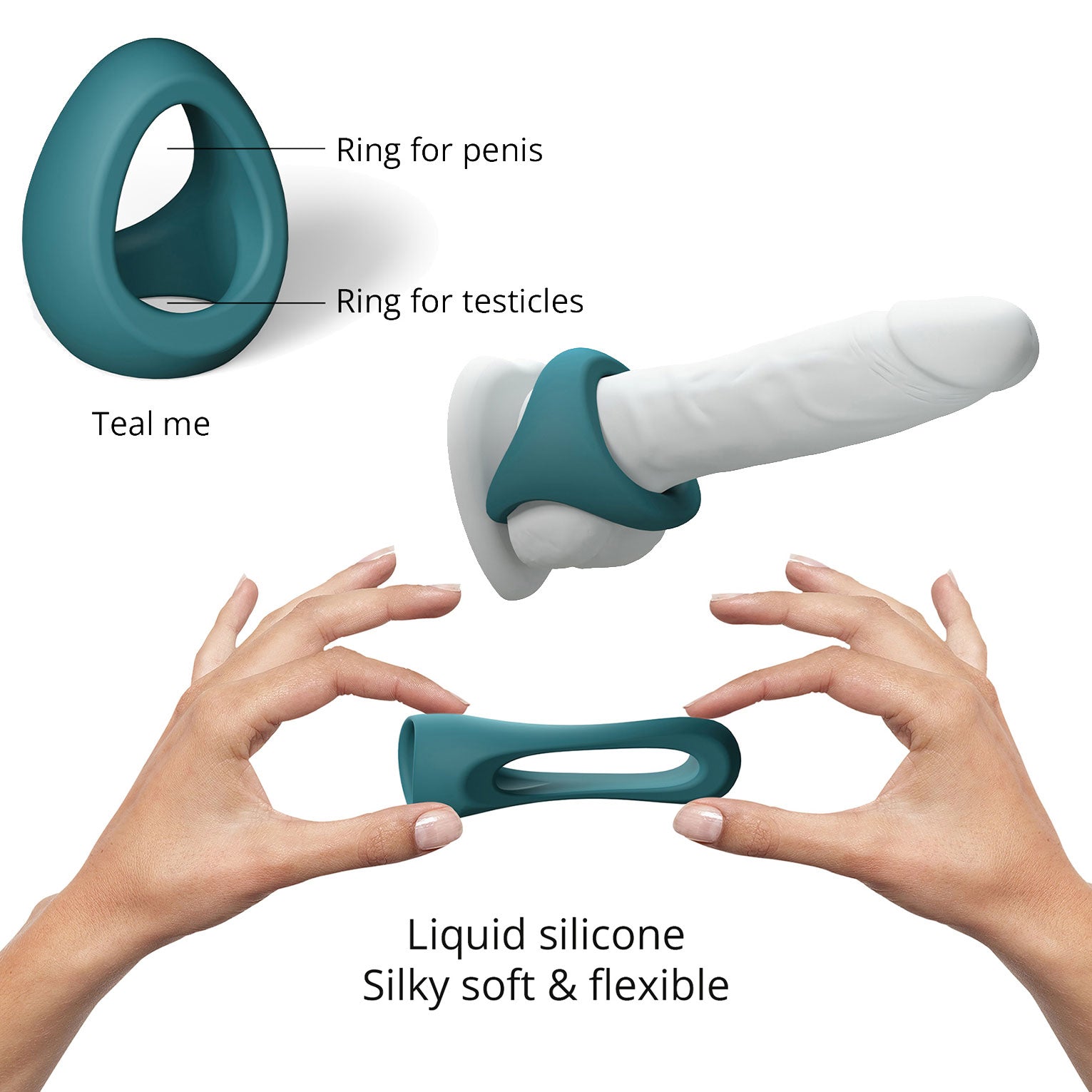 Flux Ring Silicone Cock Ring By Love To Love - Teal