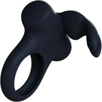 Frisky Bunny Rechargeable Cock Ring by OhhhBunny - Black Pearl